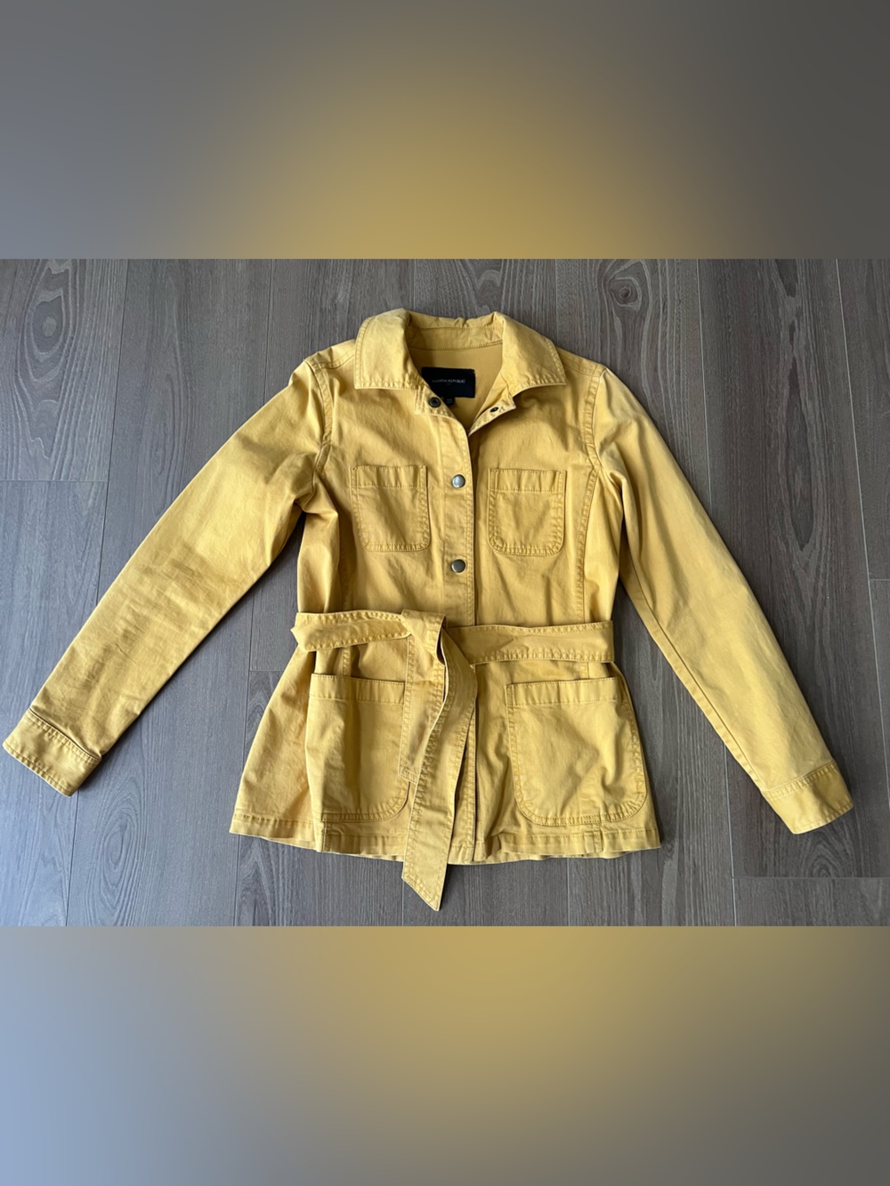Banana Republic Mustard Yellow Utility Belted Tie Jacket XS